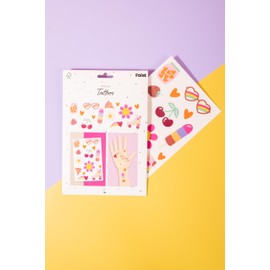 Folat 25039 Retro Hippie Tattoos Boho Girlz-Groovy Party Supplies Daisy Flower Rainbow Party Decorations, Multicoloured