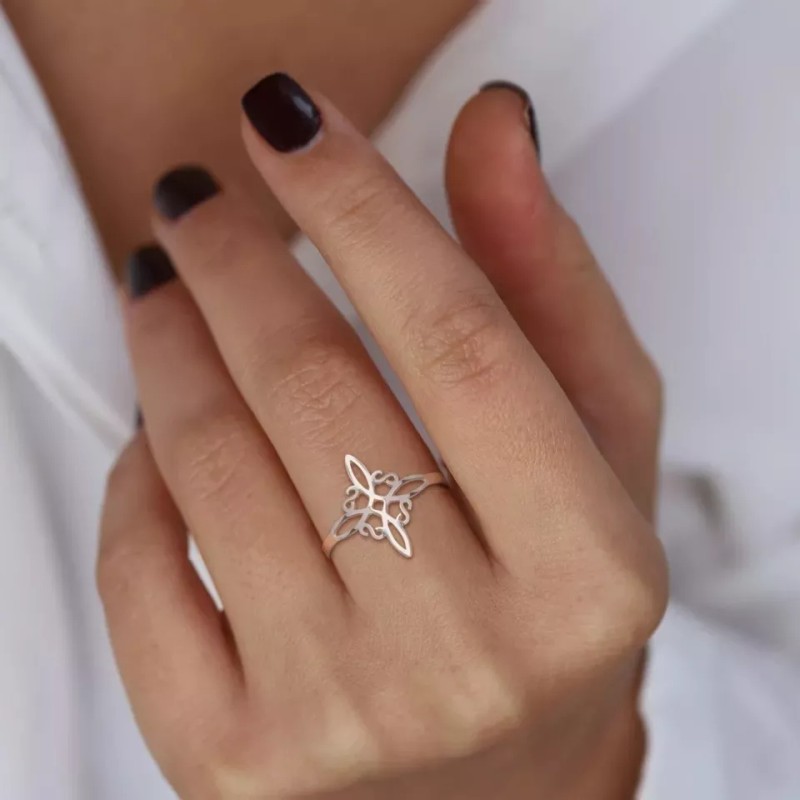 Jextech Anillo Nudo De Bruja Wiccan Celta Acero Amuleto Protección
