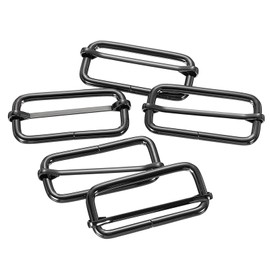 uxcell Slide Buckle, 10Pcs 1" - Metal Tri-Glides Slide Adjuster with Movable Center Bar, Rectangle Belt Keeper for Bag Purse Straps Making Replacement (Gunmetal)