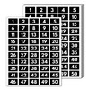 15 Sets - Number Stickers 1-100, Waterproof Vinyl - White