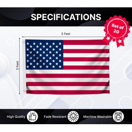 Set of 20 World Human Development Index Flags 3x5 Feet with Two Brass Grommets - Countries International Banners of the World - Country International Flags for Office or School Classroom