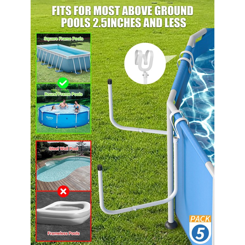 MONMEE 5 Pack Solar Pool Cover Holder, Adjustable Solar Cover