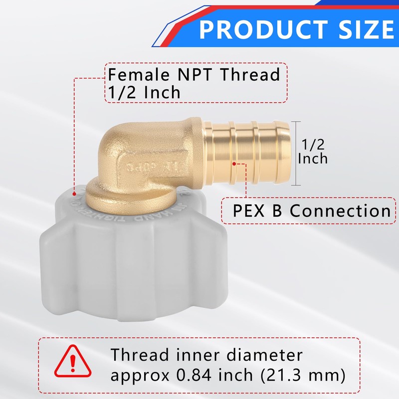 YVSKM 1/2" Pex × 1/2" Female NPT Swivel Elbow No-Lead