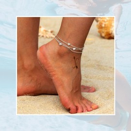 Initial Anklet for Women 925 Sterling Silver Heart Ankle Bracelet with J Letter Jewellery Stylish Trendy Smoothy Summer Anklets Jewelry