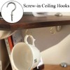 xiaozhenjida 50 Pcs Screw-in Ceiling Hooks Screw Hooks Cup Hooks