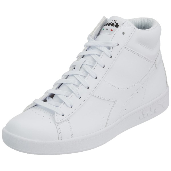 Diadora Unisex TORNEO HIGH Gymnastics Shoe, White/White/Black, 5 UK