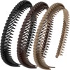 Alpinleux 3 Pcs Headband with Teeth,4.3"×0.7", Black, Coffee, Khak