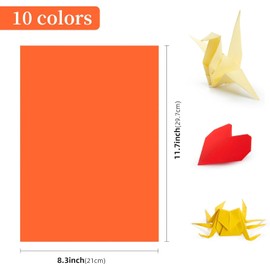 AIMI Assorted Colors Bulk for Kids School Supplies A4 Copy Paper Construction Paper Preschool Classroom Supplies Elementary Great for Arts Painting Coloring Drawing Crafts (100)