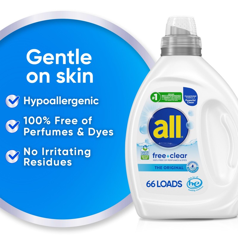 all free clear, Original, Liquid Laundry Detergent for Sensitive Skin,