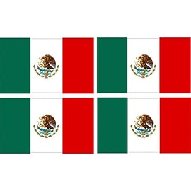 4 pieces Mexican Flag Sticker Hard Hat Stickers Mexico Decals