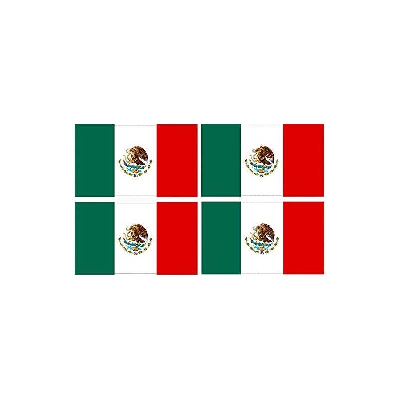 4 pieces Mexican Flag Sticker Hard Hat Stickers Mexico Decals