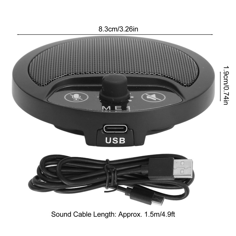 USB Conference Microphone Professional 360 Degree Omnidirectional Plug and Play