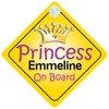 Princess Emmeline On Board Girl Car Sign Child/Baby Gift/Present 002