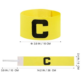 BESPORTBLE Captain's Armband for Soccer Training, Adjustable Football Basketball Player Bands Elastic Arm Band Captain Armbands for Team Sports Accessories Adults & Youths Unisex,Yellow