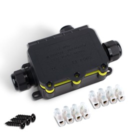 Innfeeltech LF-2068-3T Electrical Junction Box, Waterproof, Outdoor Waterproof Cable Junction Box, 3-Way for Wire Diameter 5 to 12 mm and 3.5 to 10 mm, Pack of 1