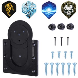 XPOOP Dartboard Bracket, Dart Board Hanging Kit, Hanging Dartboards Professional, Dart Board Accessories, Comes with 4 Dart Stickers, Dartboard Mounting Bracket for Targets, Archery (Black)
