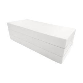 Danfuton White Full Trifold Foam Bed, Shikibuton, Sleepover Ottoman Mattress 6x 54x 75