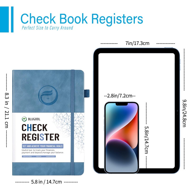 Check Registers for Personal Checkbook, Blugool Checkbook Register with Check