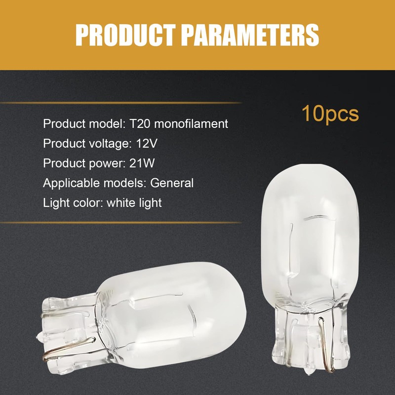 DACIRTY 10 PCS Brake Light Bulb, T20 Car Miniature Bulb,