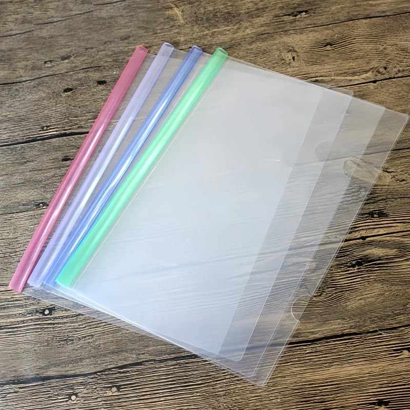 10PCS Clear A4 Slide Binders White Binding Bars Slide Grip,Plastic
