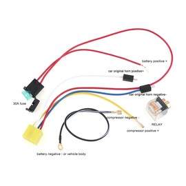 DriSentri Air Horn Relay Wiring Harness Kit, Universal 12V Wires and Relay for Air Horn Car/Truck/Vehicle