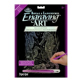 Royal & Langnickel Glow In The Dark Engraving Art A4 Size Sea Horses Designed Painting Set
