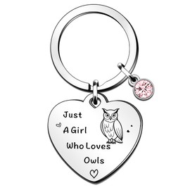 QMVMV Funny Owl Keyring Gifts Animal Lover Gift Just A Girl Who Loves Owls Owl Lover Gift For Women Girls, Who Loves Owls Keyring