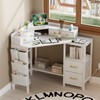 Espelism Corner Vanity Desk with Charging Station, 49.6" Makeup Table