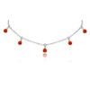 Carnelian Bead Drop Choker in Stainless Steel