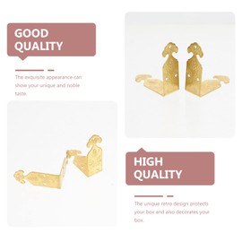 Milisten 4 Sets Box corner guard cabinet corner brace wood protector Jewelry Case Guard Protector for Furniture decorative corner brackets desk corner cover corner piece old fashioned brass