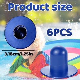 Pack of 6 Pool Sealing Plugs, Swimming Pool Pipe Plugs, PVC Soft Plug, Swimming Pool Filter Sealing Plugs, Strainer Hole Plugs, Suitable for Floor Pool Filter Pumps