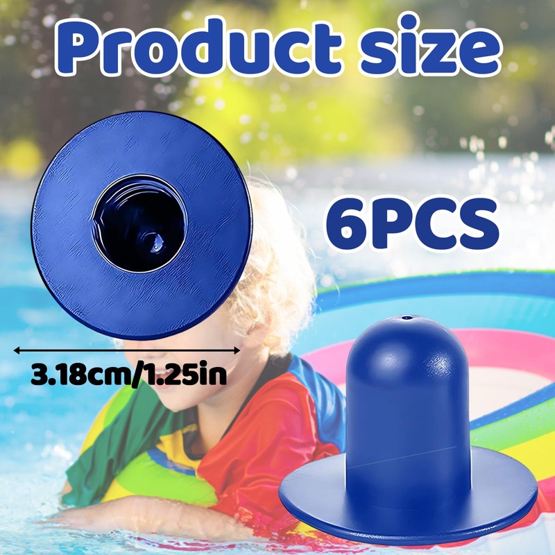 Pack of 6 Pool Sealing Plugs, Swimming Pool Pipe Plugs,