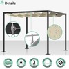 SunnyRoyal Beige 3'x12' Waterproof Pergola Shade Cover Retractable Sun Shade