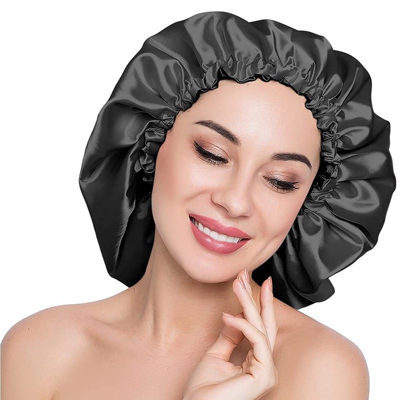 ELIHAIR Gorro de dormir sedoso de satén para cabello rizado,