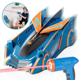 Lehoo Castle Wall Climbing Car, Zero Gravity Sprint RC Car Wall Climber, Blue USB Rechargeable Indoor Wall Racer, Kids Toys for Kids Ages 4+, Electric Remote Control Cars, Light-Guided Wall Climbing RC Car