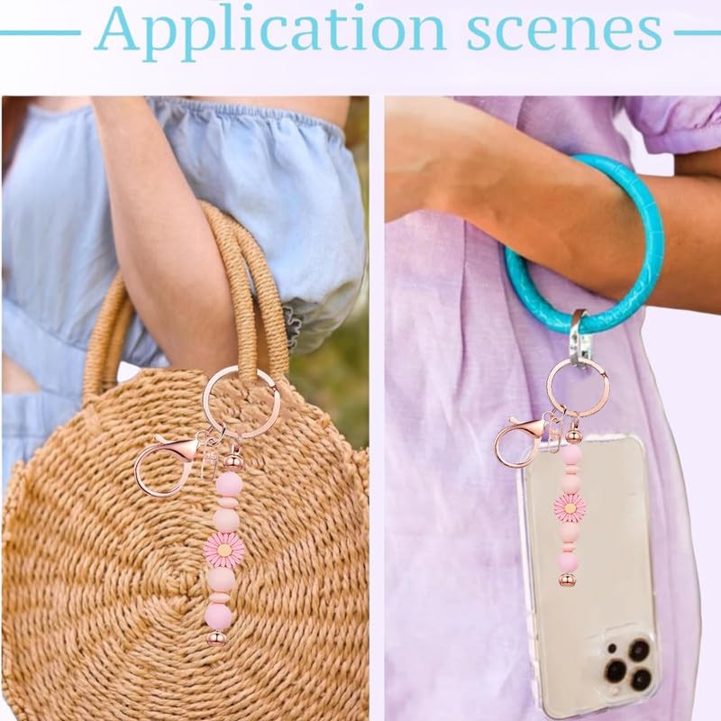 Sugiury 6 Pcs Beadable Keychain Bars Bulk for Beads DIY