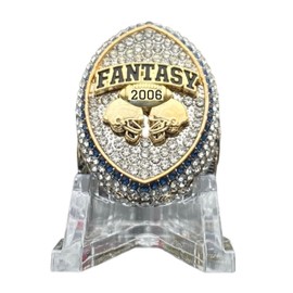 2005-2021 Massive Fantasy Football Championship Trophy Ring | Gold Silver Tone Plated Award 2006, 2007, 2008, 2009, 2010, 2011, 2012, 2013, 2014, 2015, 2016, 2017, 2018, 2019, 2020, (2006)