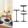 3pcs Pillar Candle Holder Black Double Sided Black Piano Paint