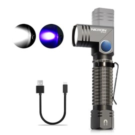 NICRON B74U Blacklight Torch 395nm UV Ultraviolet 90 Degree Adjustable-Head, Pocket Clip, Magnetic Base, 6 Modes Flashlight for Urine Stain Detector