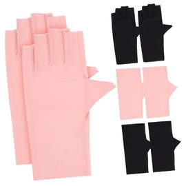 FOMIYES 4pairs Uv Gel Nail Gloves Fingerless Manicure Gloves for Women Girls Uv Protective Material Comfortable Elastic for Nail Art Driving