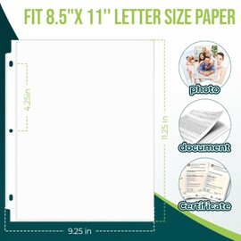 UPZDER Sheet Protectors 8.5 x11 Inch Clear Page Protectors for 3 Ring Binder,100 Pack Plastic Sleeves for Paper,Documents and Photos,Top Loading Binder Sleeves Paper Protector Letter Size