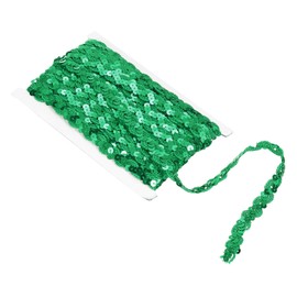 sourcing map 11Yards 0.6 inch Sequin Braid Trim, Flat Sequins Paillette Ribbon for Sewing Crafts Costume Embellishments, Green
