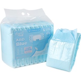 CutiePlusU Disposable Adult Diaper Heavy Absorption Dry Surface Adult Diapers All Night- Blue 10 Pieces