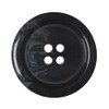 6 Pack Black 23mm Round Faux Horn Plastic Buttons with