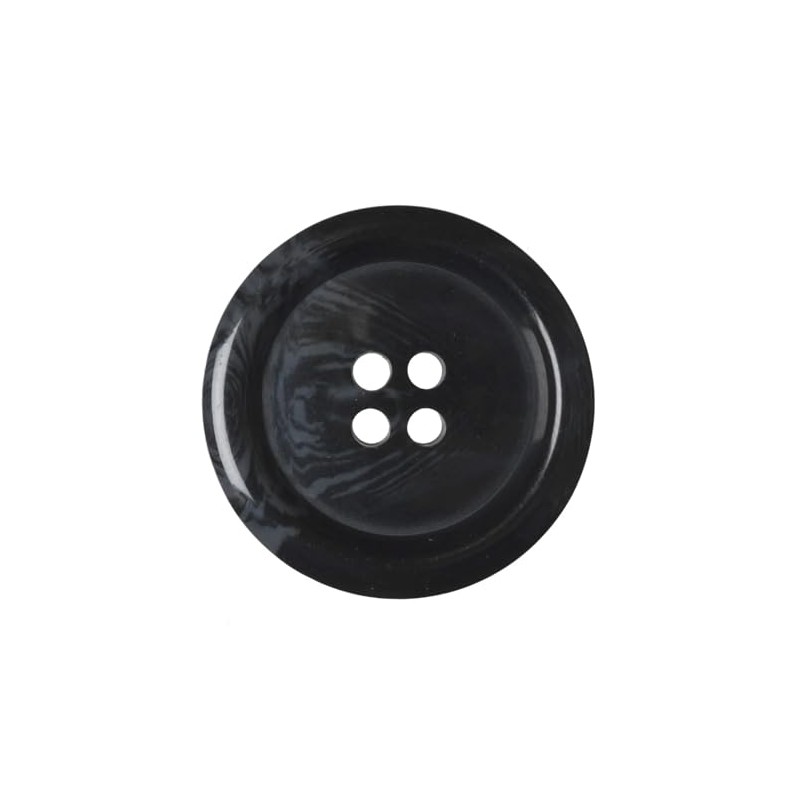 6 Pack Black 23mm Round Faux Horn Plastic Buttons with