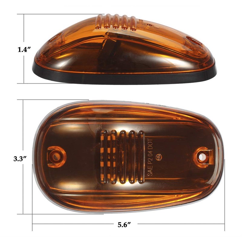 Partsam 5pcs 16LED Amber Cab Light Top Roof Running Clearance