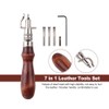 GeKLok Leather Groover Tools, 7 In 1Adjustable Sewing Stitching Beginner