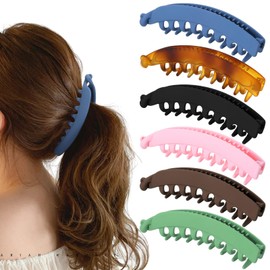 Mabor 6Pcs Banana Hair Clips Large Banana Clips for Thick Medium Hair Big Combs Non Slip Bananas Claws for Women Ladies