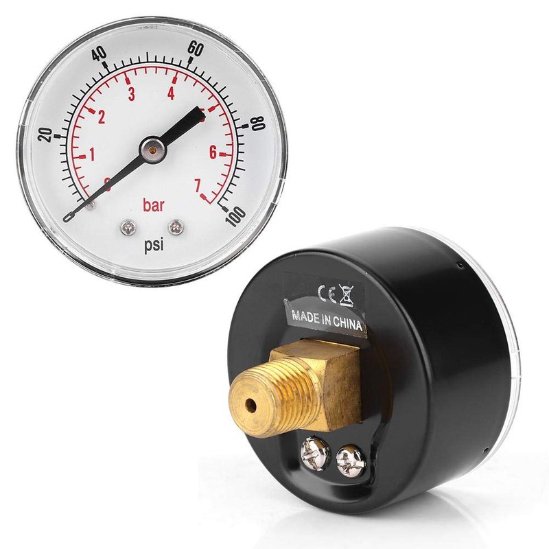 Axial Pressure Gauge, Brass Components 1/4 BSPT Pressure Durability for