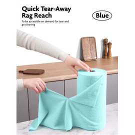 Fantasticlean Microfiber Cleaning Cloth Roll -40 Pack, Tear Away Microfiber Towels, 12" x 12", Reusable, Washable, Scratch Free, Ultra Absorbent Dishcloth for Car, Home Supplies, Pet, Kitchen (Blue)